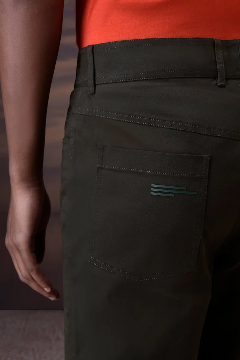 Genes Lecoanet Hemant Military Green Cotton Twill Trouser